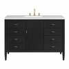 James Martin Vanities 48'' Vanity, Carbon Oak w/ 3 CM White Zeus Quartz Top 485-V48-CBO-3WZ